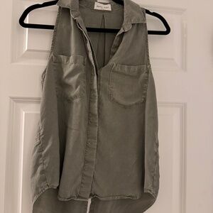 Bella Dahl XS green sleeveless blouse